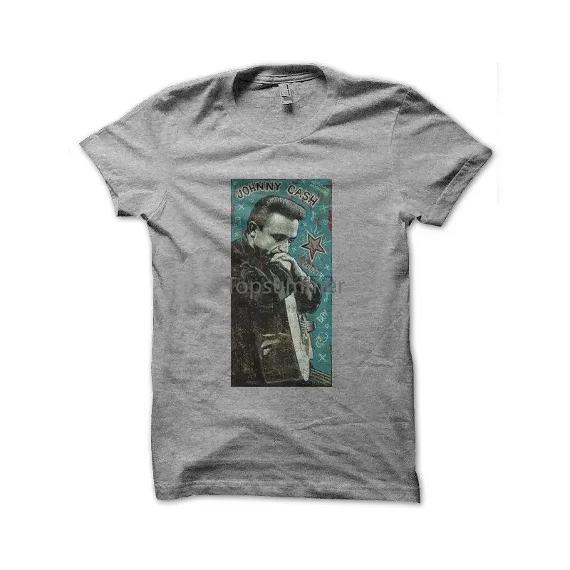 

Men T Shirt Vintage T-Shirt Johnny Cash Gray Tshirts Women T-Shirt