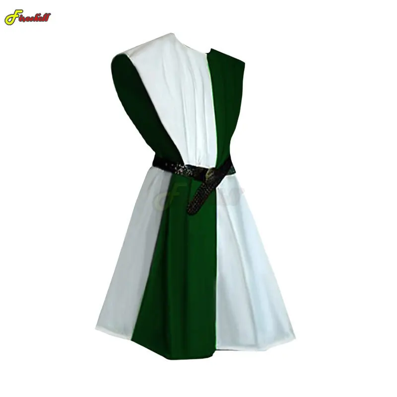 Masculino medieval larp warriors cavaleiro traje cosplay túnica colete vestido camisa topos sem mangas tabard casaco surcoat para adulto mais tamanho