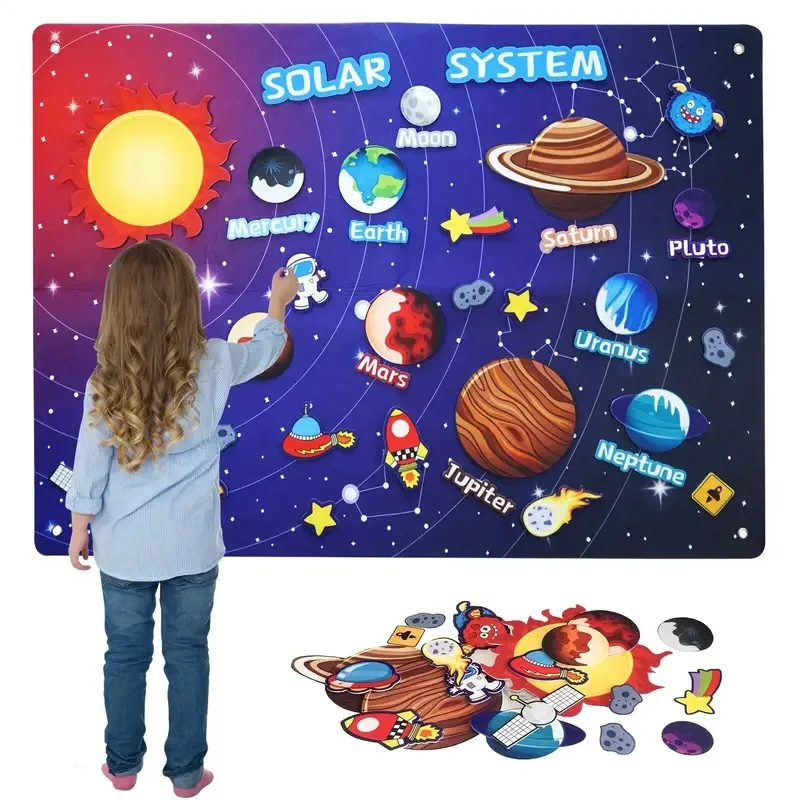 Zoom Animal Felt Story Board Montessori Early Learning Toy Themed Storytelling Flannel Toys Interactive Game Wall Hanging Gifts