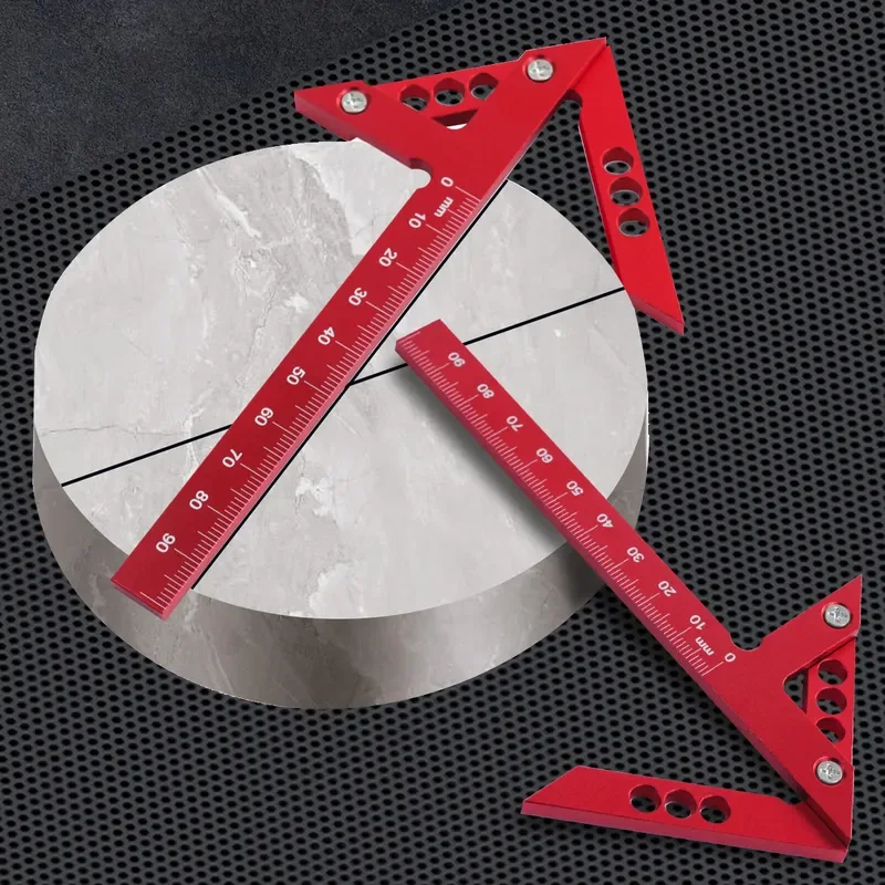 for Center Scribe Find Circle Center Draw Line Gauge Right Angle Vertical 45 Degree Woodworking Measuring Ruler Aluminum