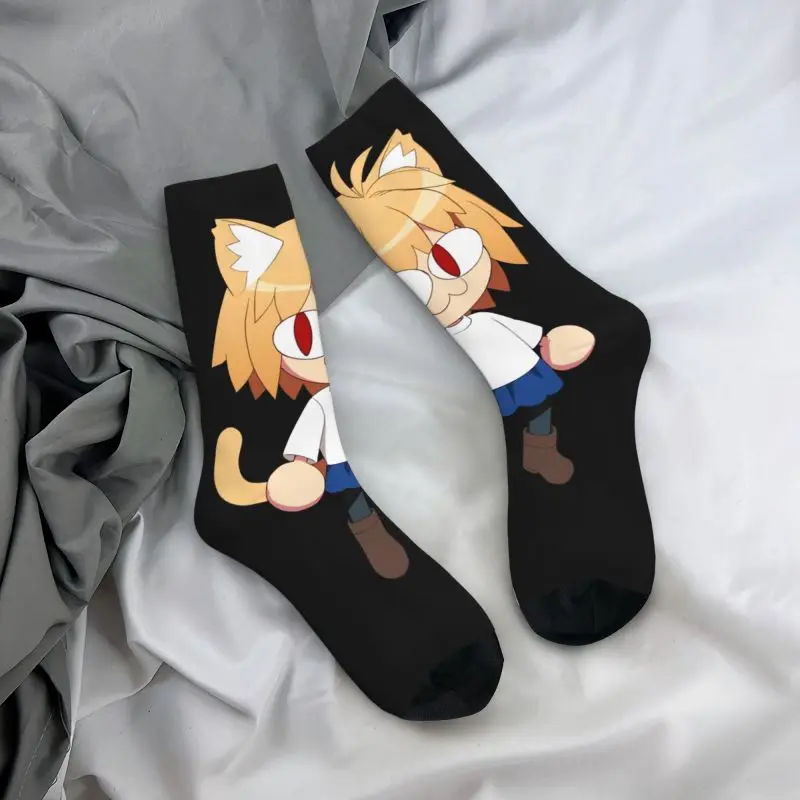 Kawaii Mens Neco Arc Funny Meme Cat Dress Socks Unisex Warm Comfortable 3D Printing Anime Manga Crew Socks