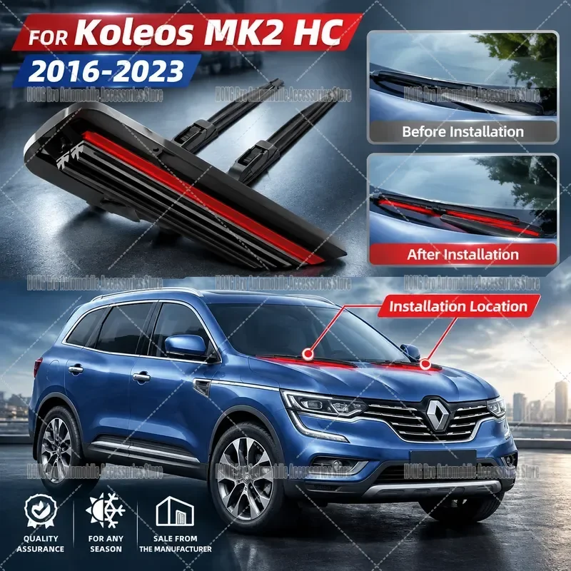 For Renault Koleos QM6 MK2 HC 2016-2023 Front Rear Windshield Wiper Blades LHD 26 16 9 Inch Auto Glass Cleaning Accessories