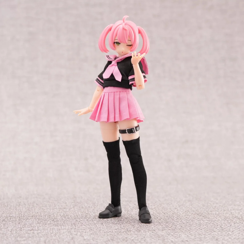 【30days Made】1/12 Scale Female Soldier Handmade Sailor Suit Crop Sweater Short/Long Pleated Skirt Fit 6''Action Figure Model