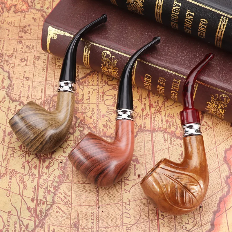 

Classic resin pipe retro noble grain Cigarette tube Tar Filtration Reduce Tar personal Smoke Pipe Men Gift Smoking Accessories