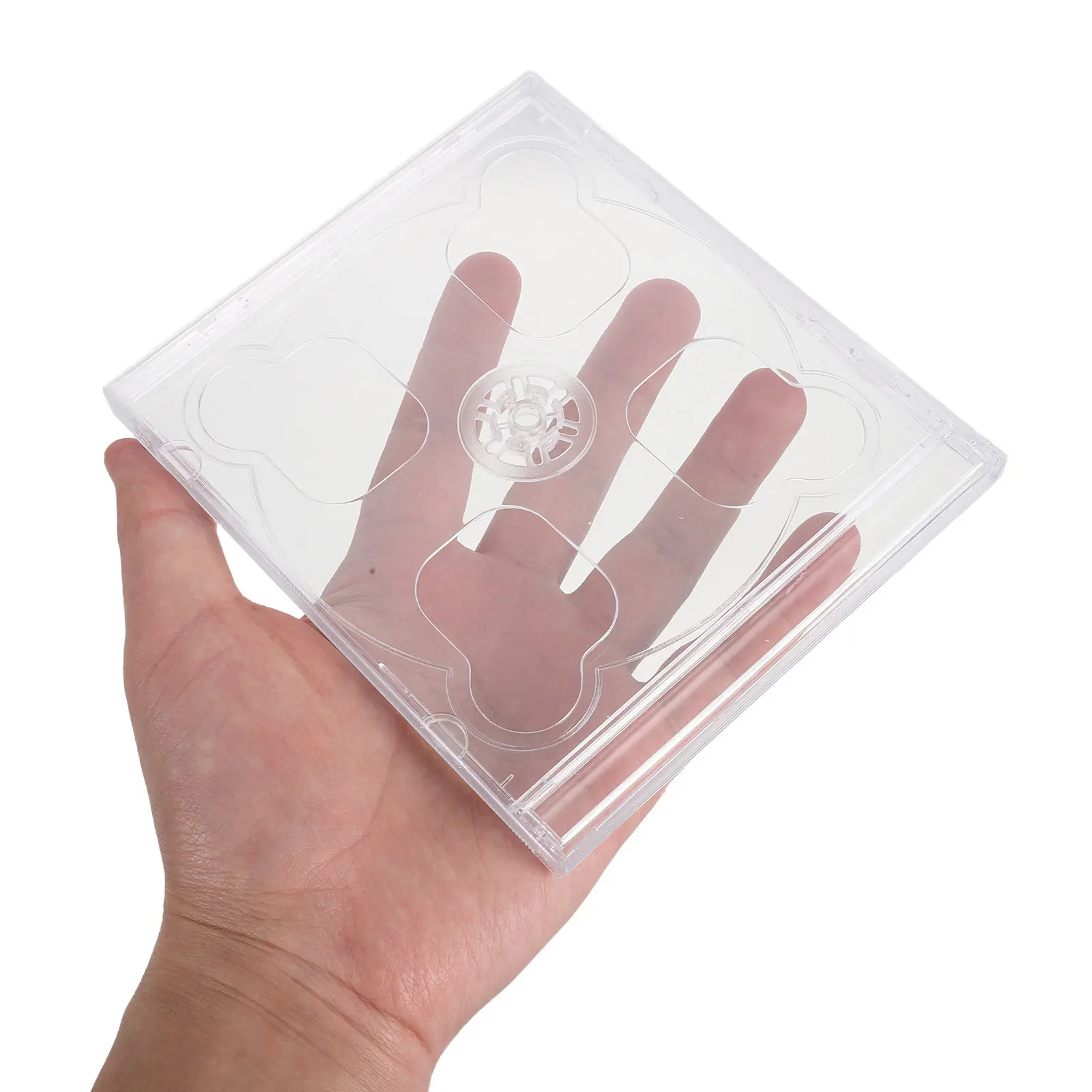 10Pcs Cd Cases Double Disk Clear Plastic Reinforced Storage Boxes Stackable Disc Holder Home Organizer Cd Holder Case