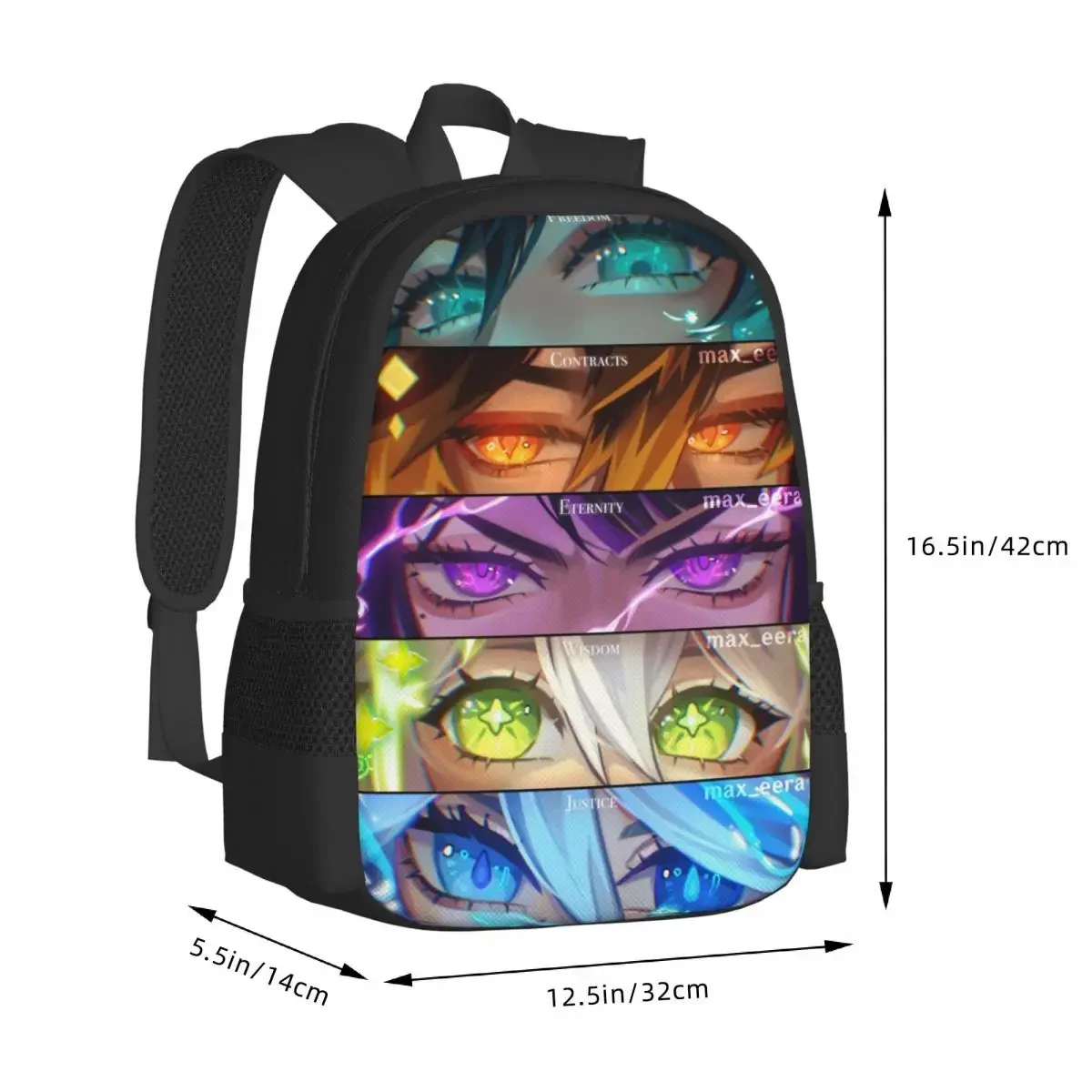 Tas Ransel Laptop Travel Anime Genshin Impact Tas Buku Tas Komputer Sekolah Perguruan Tinggi Daypack Kasual untuk Wanita & Pria