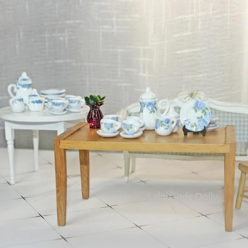 

Dollhouse Miniature Kitchen Items Mini Ceramic Tea Set Teacup Food Play Scene Model for Furniture Accessories Children's gifts