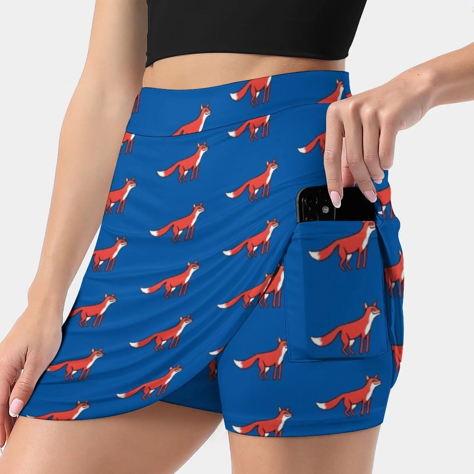 

Stargazing-Fox In The Night-Original Linocut By Francesca Women's skirt Mini Skirts A Line Skirt With Hide Pocket Fox Night