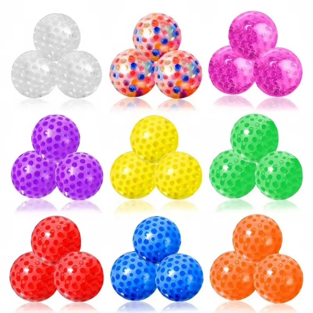 10pcs Squeezing Acne TPR Crystal Ball Solid Sphere Water Ball Pinching Transparent Realistic Rainbow Ball Squeeze Toys