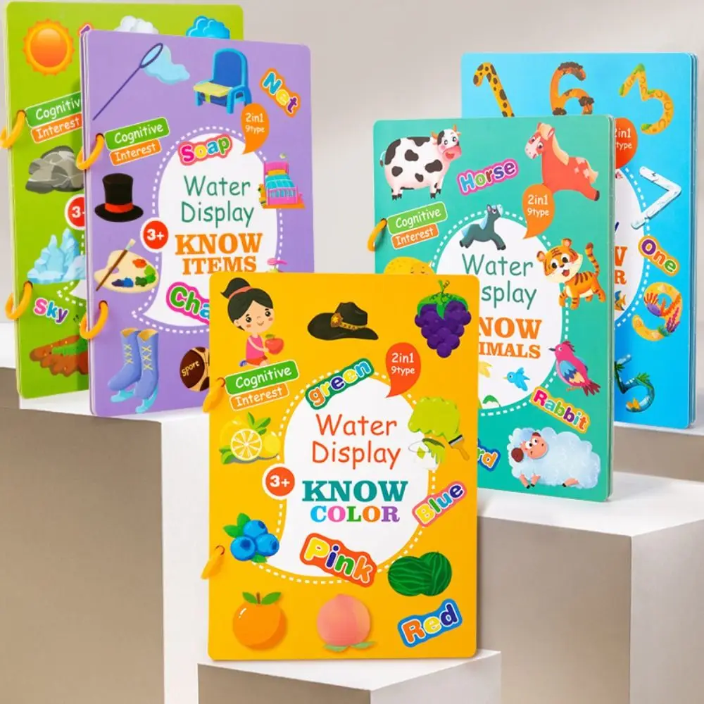 Colorazione con penna Giochi da disegno ad acqua Disegno di cartoni animati Montessori Giocattoli Montessori Libro da disegno riutilizzabile educativo precoce per bambini