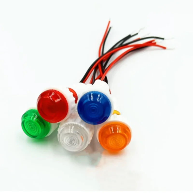 100pcs 19cm Cable XD10-6 White Red Yellow Blue Green LED or Bulb Signal Lamp Indicator Light 3V6V12V24V 36V220V 380V 10mm Thread