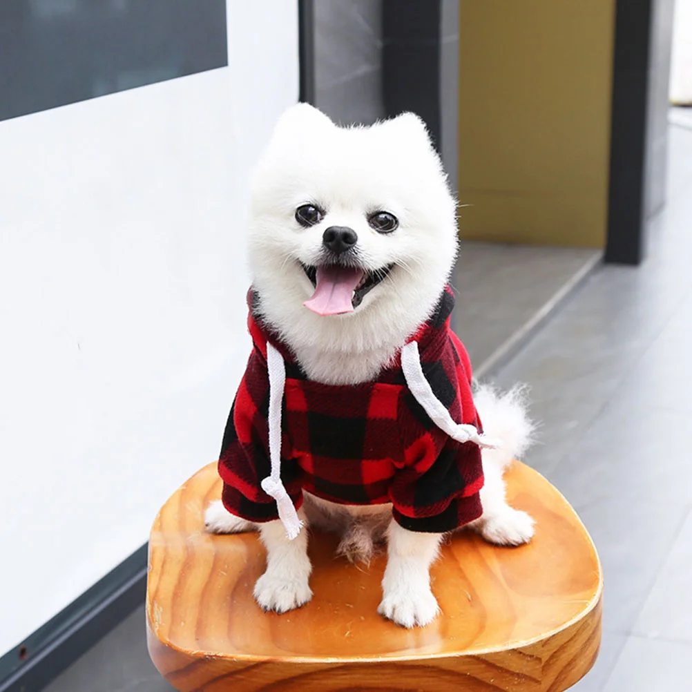 

1Pcs Christmas Pet Coat Winter Warm Dog Apparel Puppy Grid Pattern Costume Holiday Festival Garment Pet Christmas Costume