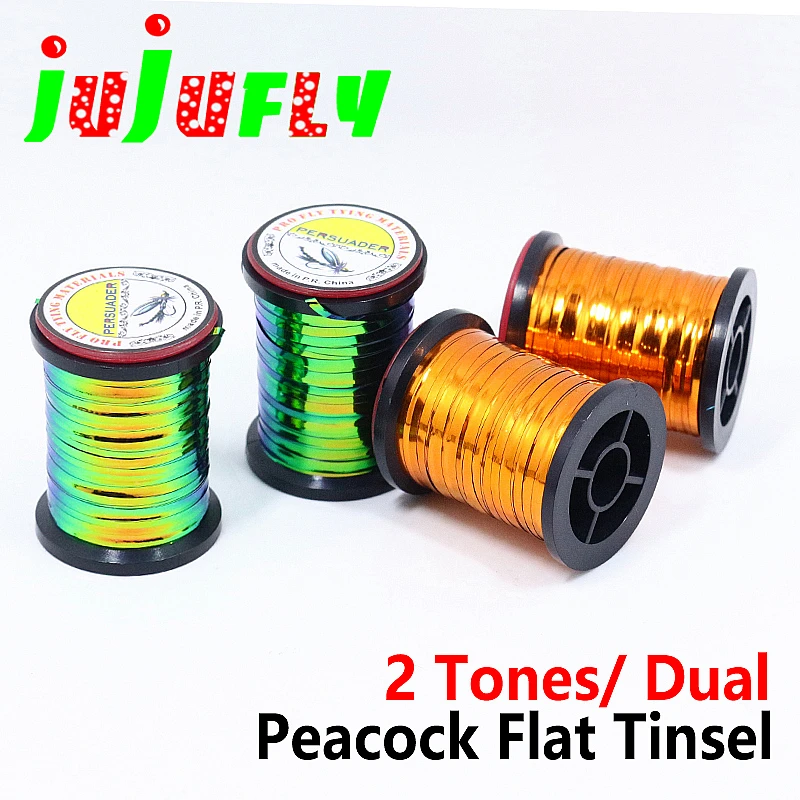 jujufly new hot strong peacock color fly tying tinsel durable body fly tying materials for flashback nymphs midges saltwater fly