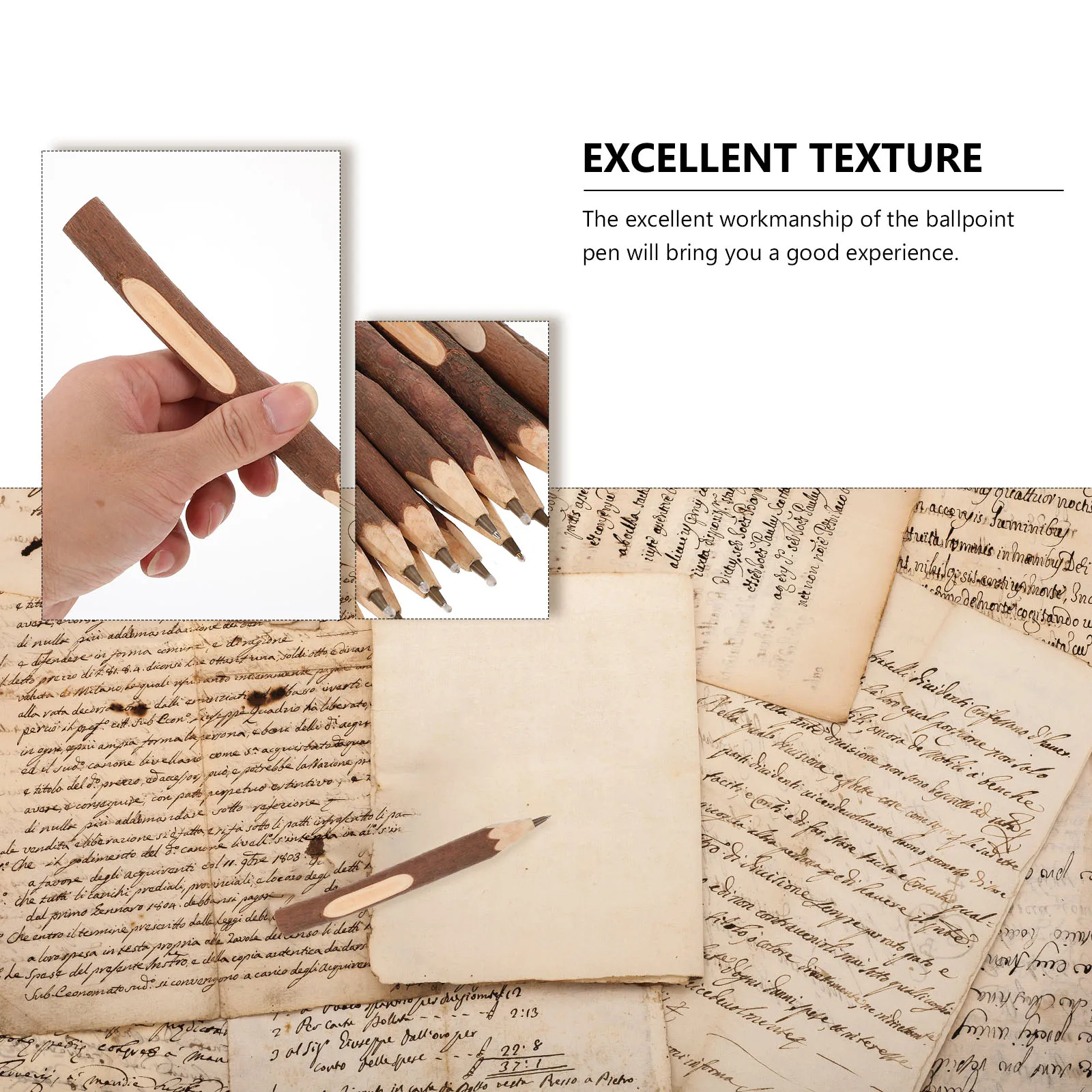 

16pcs Wooden Ballpoint Pen 17cm Creative Design Portable Gift Kids Students Writing Accessory Household Office Use