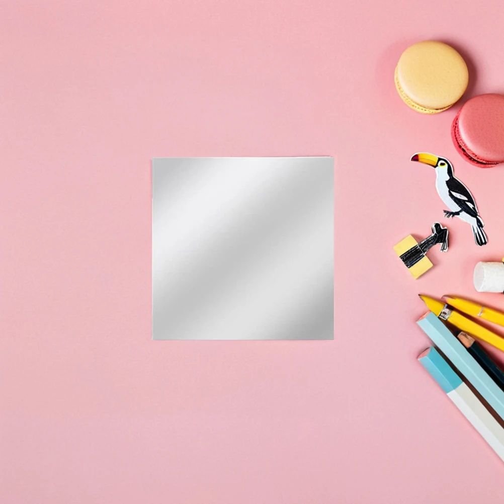 

20 Pcs Dining Table Acrylic Mini Mirror High-definition Square Tiles for Crafts