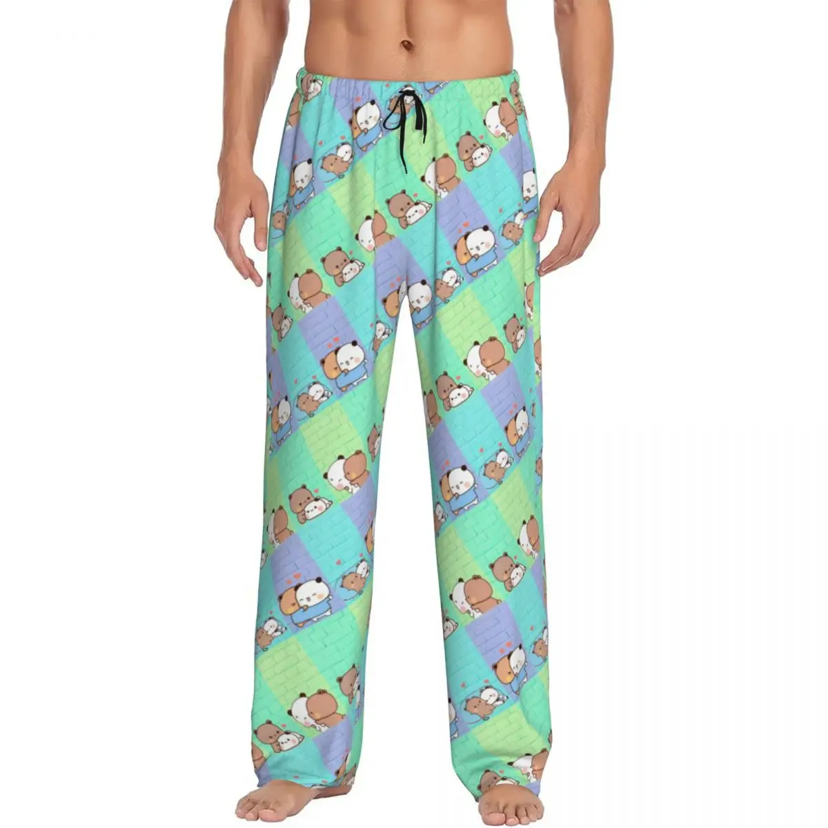 

Забавные пижамные штаны Bubu And Dudu на заказ, мужские эластичные пижамные штаны для отдыха и сна с карманами