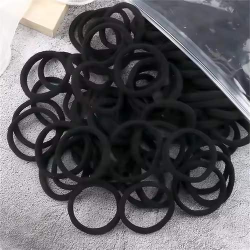 50pcs Black Elastic Hair Band Leagues Ties Colets Scrunchies Springs Gum Accessory For Girl Women No Damage Pigtails Holder Set - Image 12