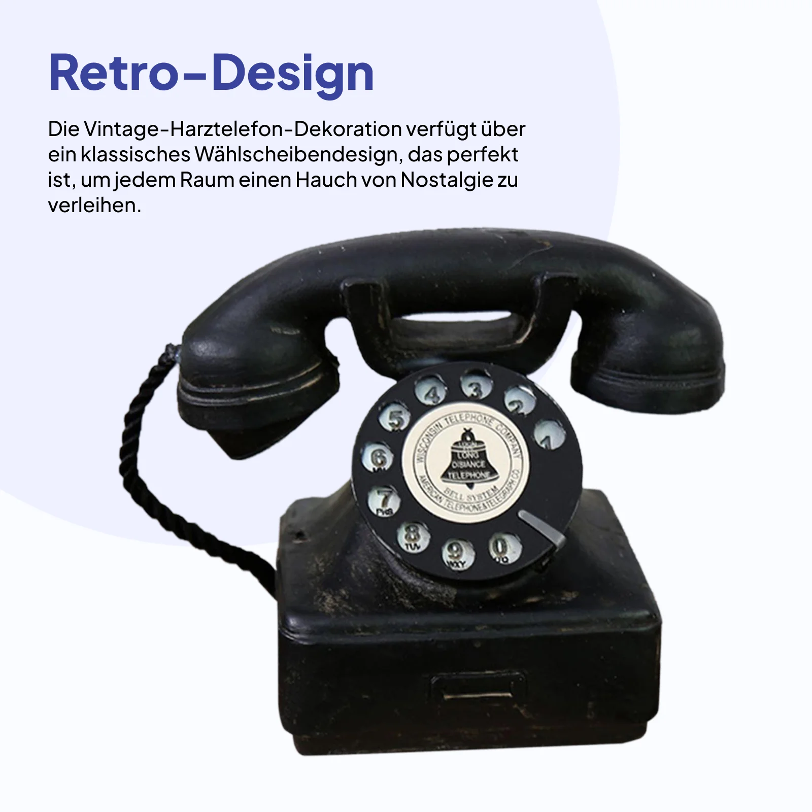 Creative Retro Phone Model Rotary Dialing Telephone Statue Artist Figurine Wall