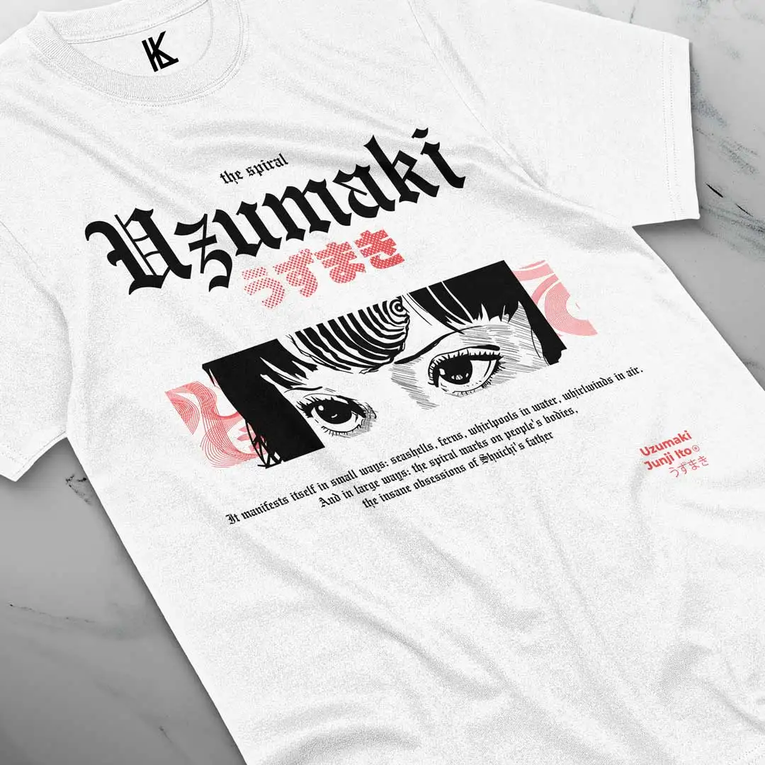 Junji Ito Uzumaki T-Shirt Horror Anime Japan Guro Souichi Tsuji Gift Shirt