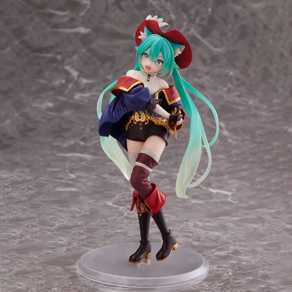 TAITO Hatsune Miku Anime VOCALOID Miku Wonderland Puss in Boots Figurines Action Prize Figures Garage Kit Collectible Model Toys