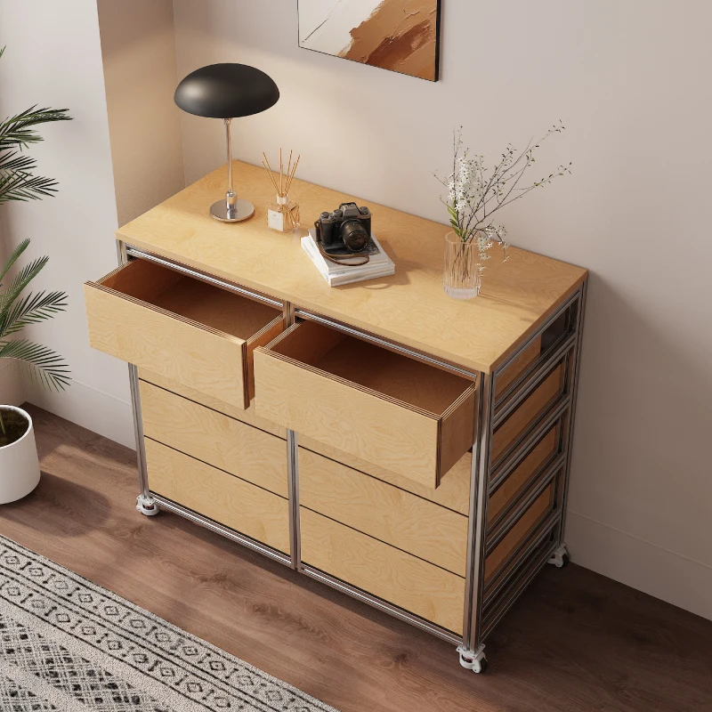 custom.Birch Ocean Board Multi-layer Drawer Display Cabinet Modern Aluminum Profile Living Room Storage Home Furnit