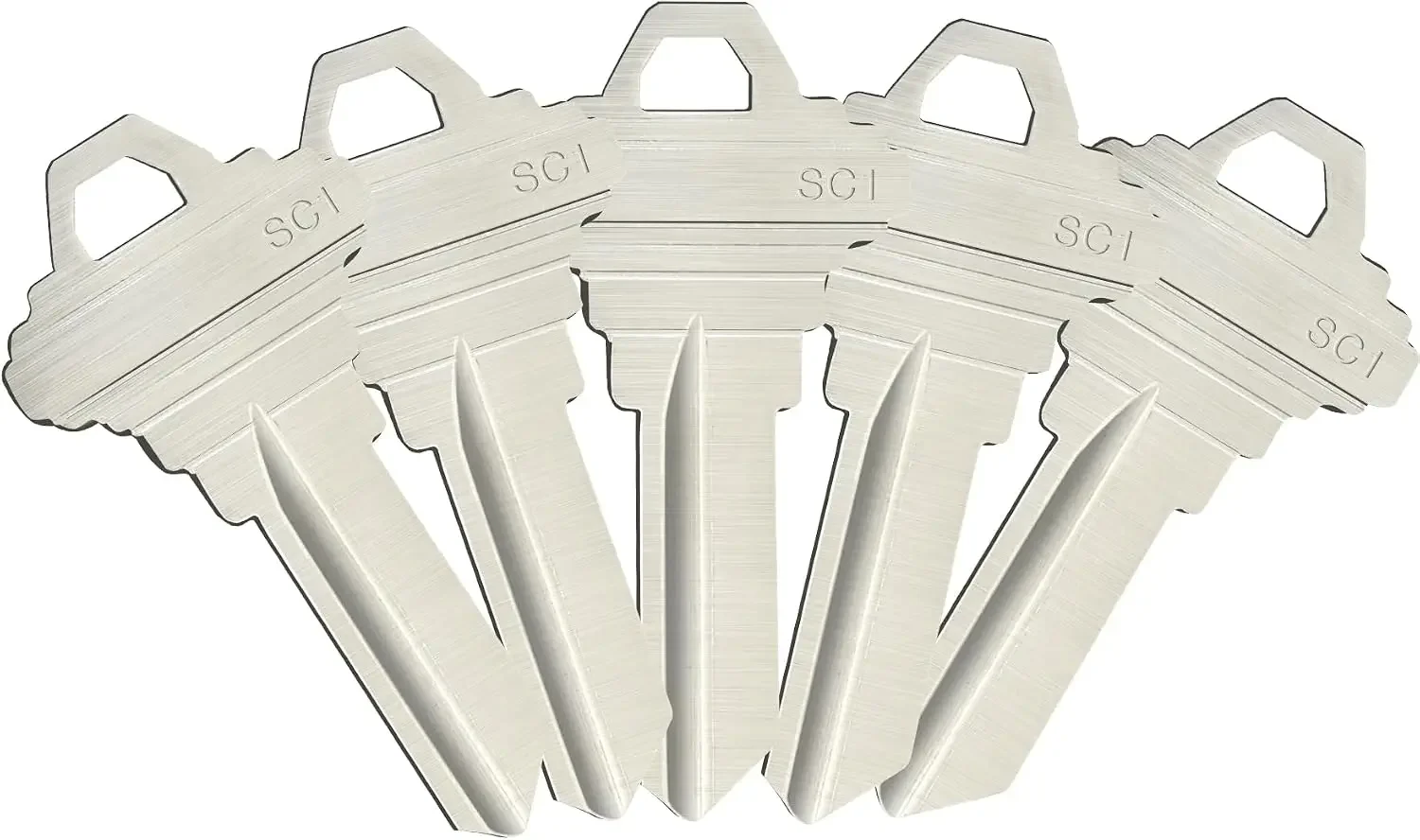 SC1 Blank Key Blanks, Standard Alloy Cuttable Spare Keys for Residential House Door Locks, Bulk Pack