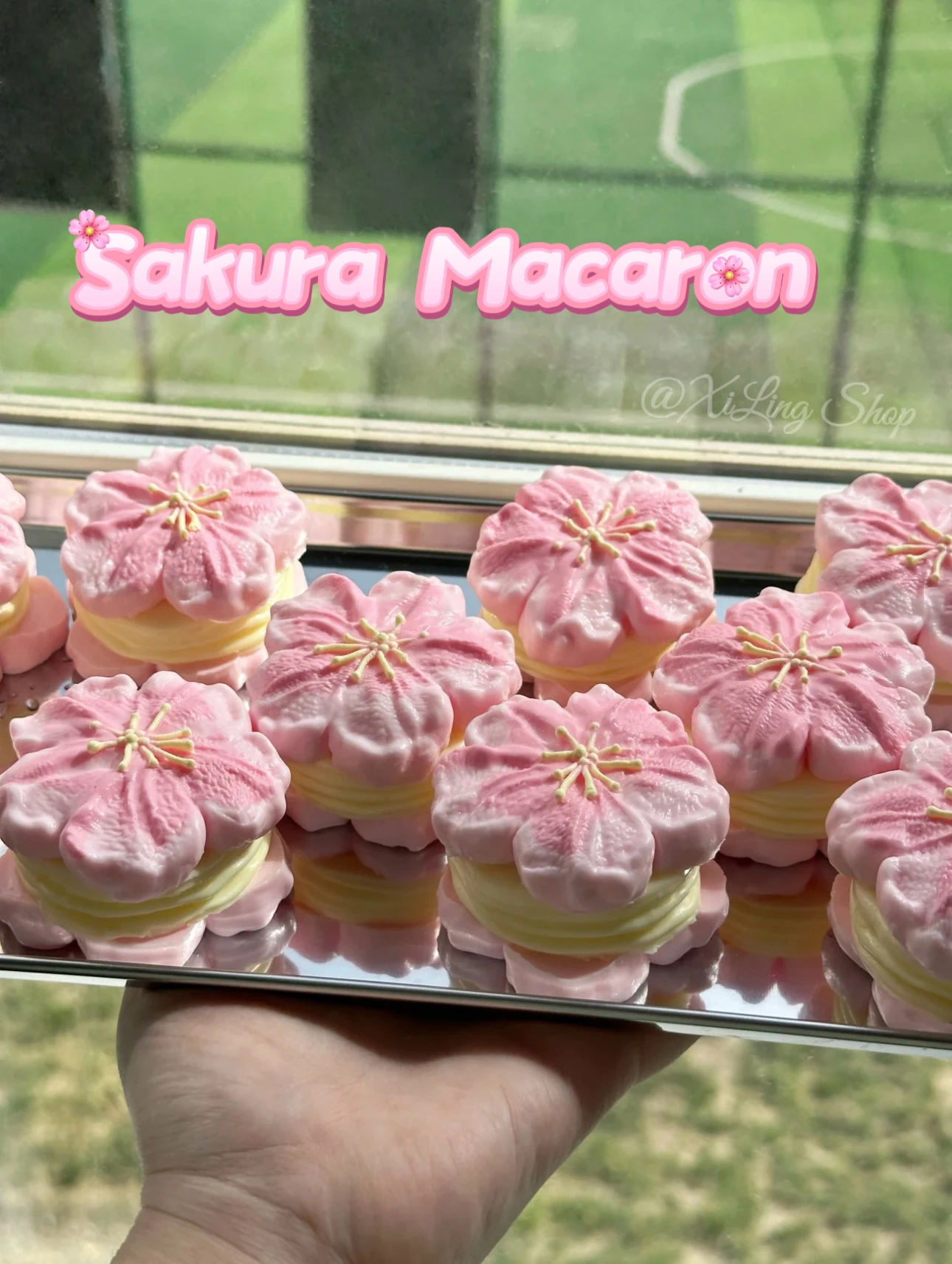 

1Pc Handmade Taba Squishy~ Creamy Clay Texture！- Sakura Macaron shaped to relieve stress - Food grade silicone