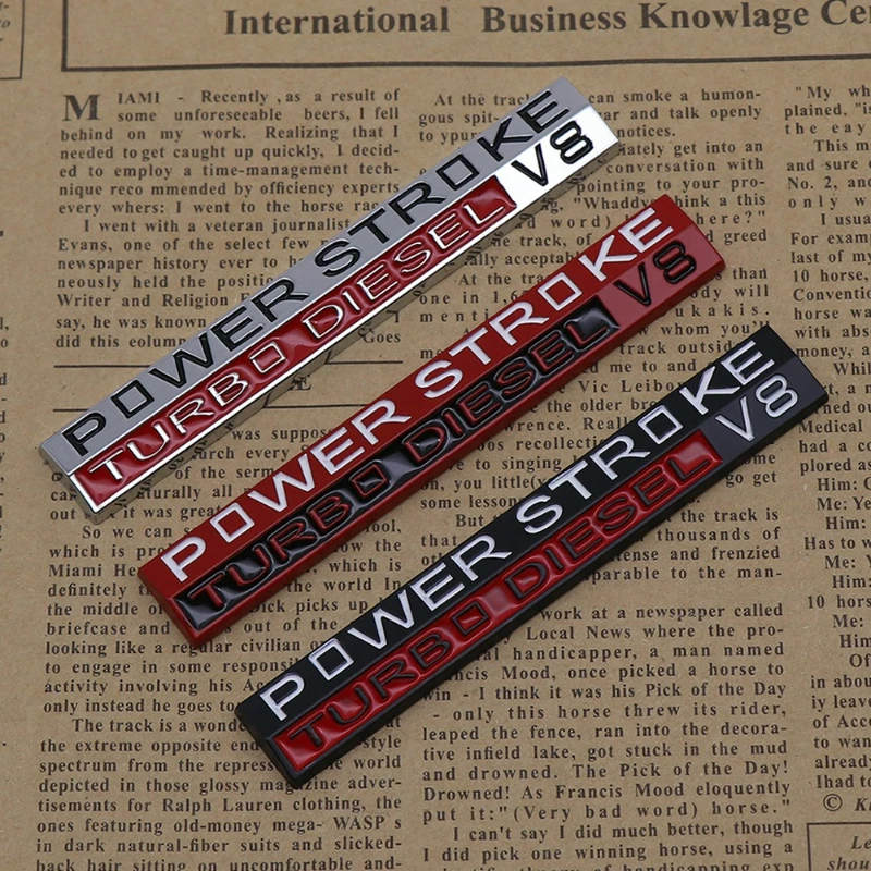 High-quality Modification 3D Metal POWER STROKE TURBO DIESEL V8 Car Sticker Scratch Cover DIY Decoration Car Accessories