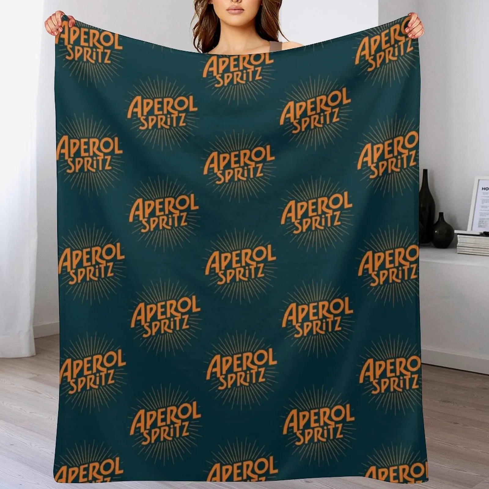 APEROL SPRITZ Throw Blanket Plush Luxury Designer sofa bed Luxury St Blankets