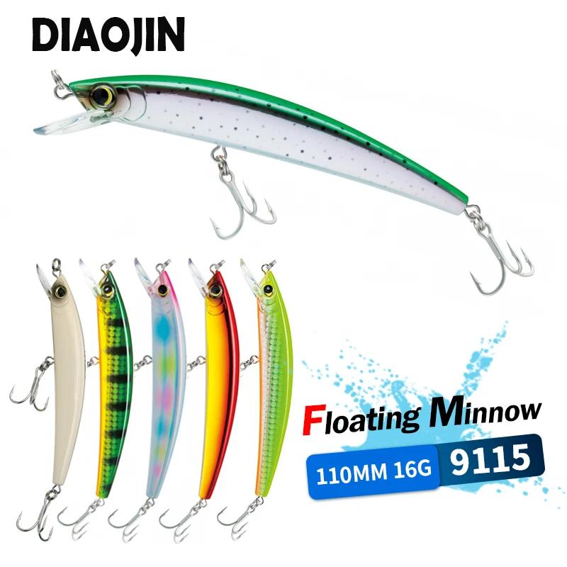 

3D Crystal Minnow Floating Fishing Lure 110mm 14g Saltwater Wiggling Wobblers Trolling Jerkbait For Bass Pesca Fishing Tackle