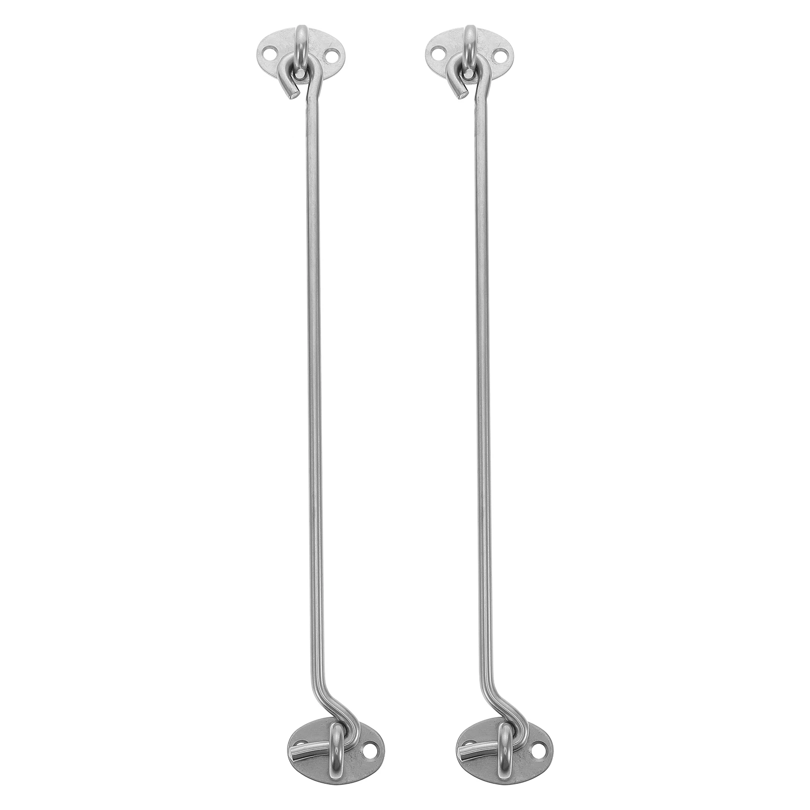 

2pcs 12Inches Stainless Steel Windproof Hook Durable Metal Door Window Buckle Rustproof Thickened Brass Cabin Hook Screws
