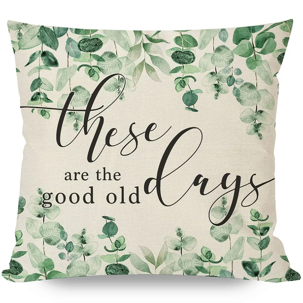 ABHU الربيع وسادة تغطي 18X18 مجموعة من 4 مزرعة رمي الوسائد حالات الربيع زينة وسادة يغطي للأريكة المنزلية