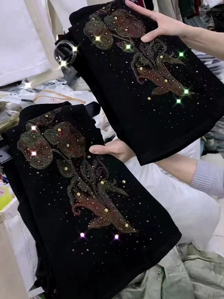 Autumn European  Embroidery High Waist Slimming Harem Drop Crotch Pants Streetwear Slim Elegant Flared Pants Women Spring 2025