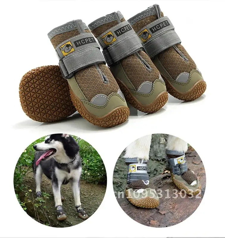 

4pcs/set Nonslip Waterproof Dog Paw Durable Reflective Adjustable Straps Dogs Shoes Dog Small Medium Protect Pet Boots For Big