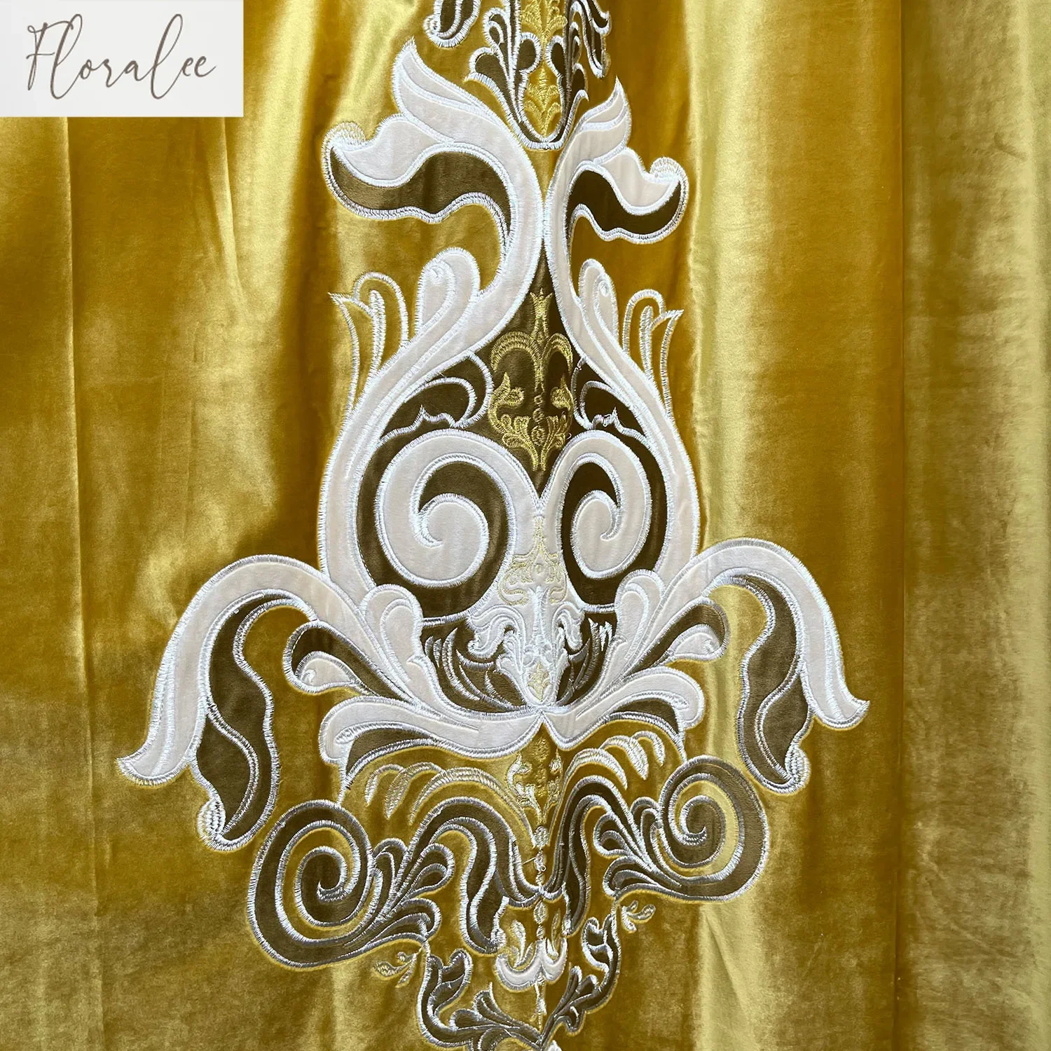 

European Luxury Curtains Living Room Palace Villa French Luxury Luxury Bedroom Blackout Golden Velvet Embroidered Curtain Custom