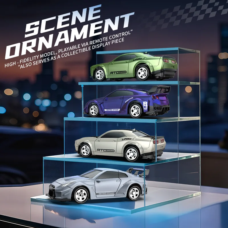 

1:64 Desktop Rc Car 4Wd Full Scale Drift Cars 2.4Ghz Remote Control Racing Vehicle Mini Electric Model Toys Kids Birthday Gift
