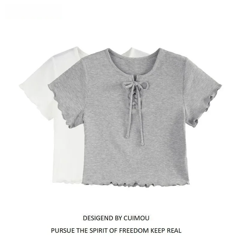 Cseta Fena Slim Fit de Manga Curta da Outlet Store, Top de Verão Faion com Exposição do Umbigo em Poliéster e Spandex