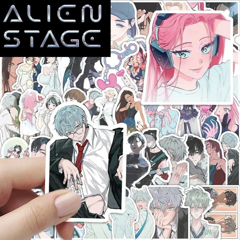 53pcs ALIEN STAGE Stickers Anime Waterproof Graffiti Decals Phone Laptop Luggage Bottle Skateboard Decoration DIY Sticker Toys