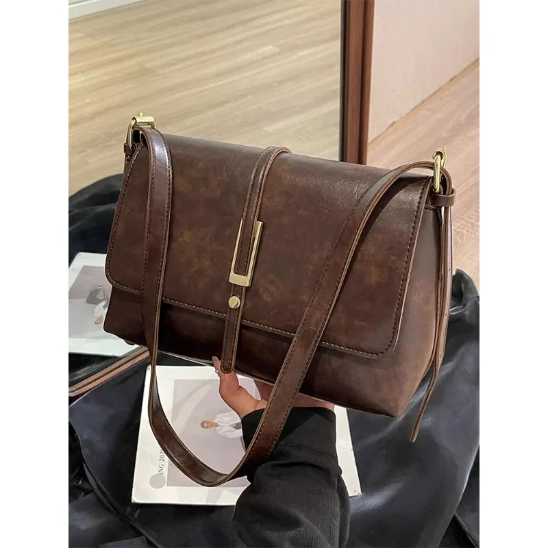 

Retro Large Capaci Casual Commuter Bag Women's oulder Crossbody Bag Small Square Bag Faionable Versatile Autumn Winter ...