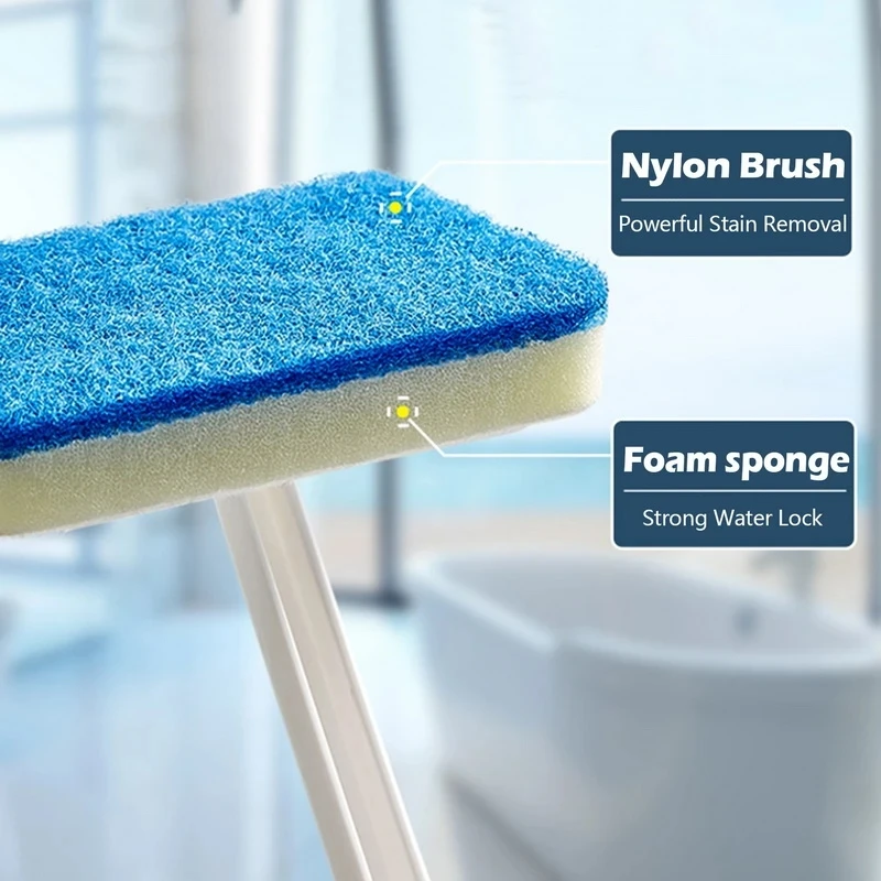 Bathroom Sponge Cleaning Brush Multi-Functional Tool Long Handle Removable Household Floor Bathtub Brushes Ceramic Tile Brush