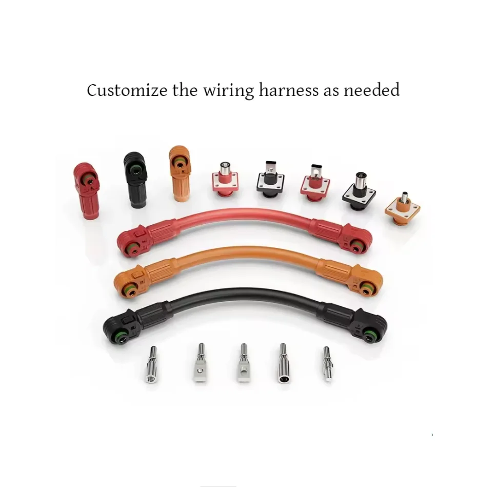Waterproof Connector Wiring Harness High Voltage Single Core Connector with Flange Mount for New Energy Vehicle Battery Systems