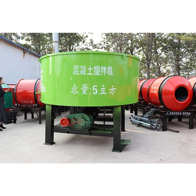 Excellent Small Electric/Diesel Motor Concrete Pan Mixer 5m Tank Capacity Manual Operation High Efficiency