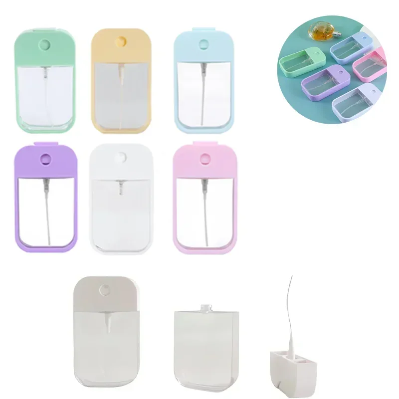 10Pcs 45ml/50ml Silicone Dispenser Perfume Alcohol Cosmetics Glasses Care Dispenser Card Spray Bottle Travel Portable Refillable