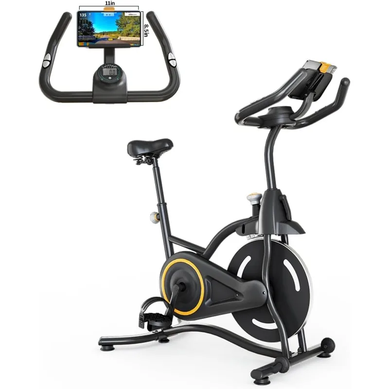 Bicicletas estáticas profesionales para el hogar, bicicletas estacionarias para el hogar, bicicletas de entrenamiento ajustables con soporte para teléfono inteligente y pantalla de pulso digital
