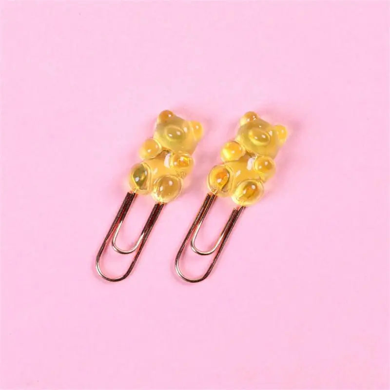 Juego de Clips de papel de Metal para notas, marcapáginas de índice para libros, suministros de papelería escolar de oficina, oso colorido creativo, nuevo bolso