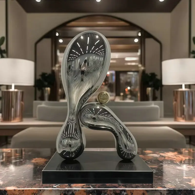 European style stainless steel abstract art ornament, modern creative interior sculpture decoration, for gallery, hotel BB150AC