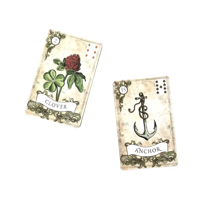 Hot sales Old Style Lenormand Oracle Tarot Card Fate Divination Prophecy Card Family Party Game Toy Tarot PDF Guide