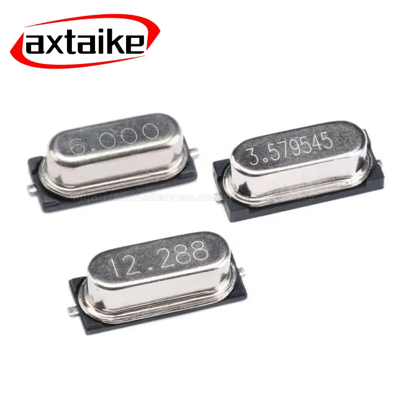 10PCS 4M 6M 8M 11.0592M 12M 24M 25M 26M 27M 30M 32M 4.096M 22.1184 MHZ HC49S SMD Quartz Crystal Resonator Passive Oscillator