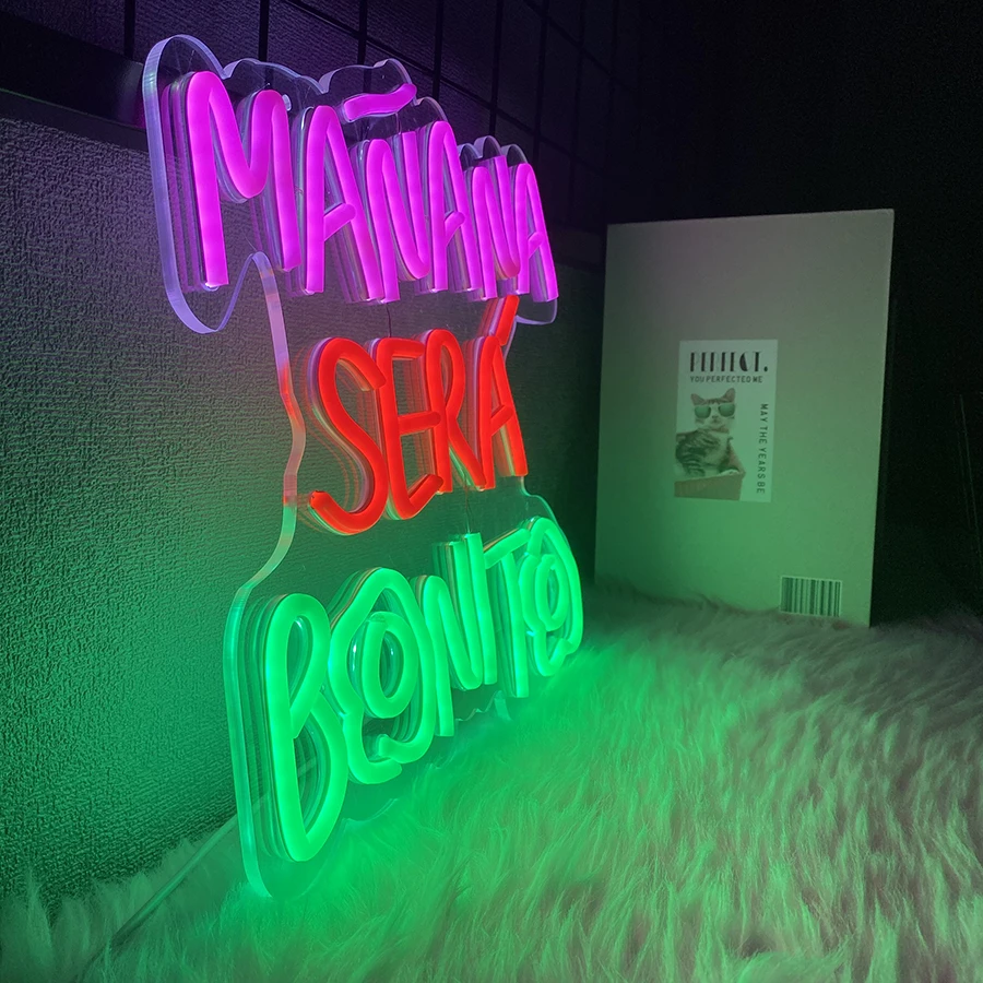 Manana Sera Bonito neon Sign, Birthday Party Supplies for Karol G Party Wall Decorations,USB Powered,for Bar Bedroom Game Room.