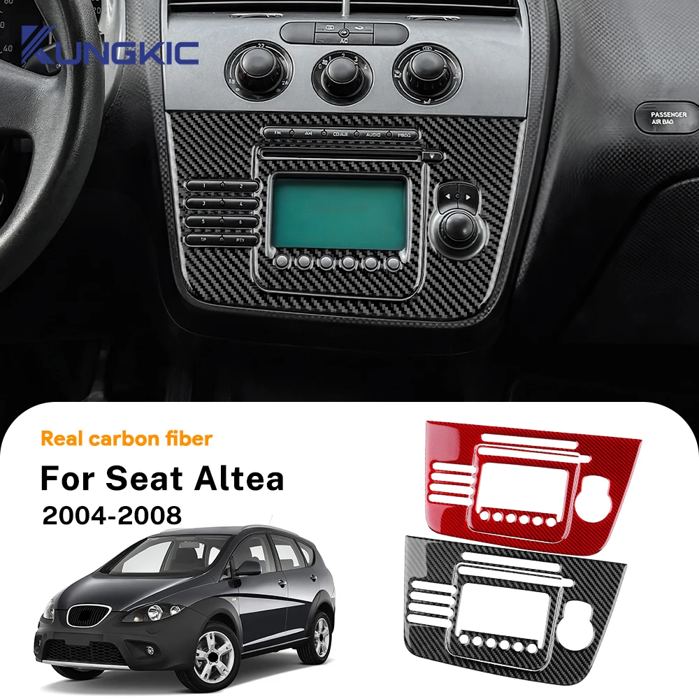 

Настоящее мягкое углеродное волокно для Seat Altea 2004 2005 2006 2007 2008, LHD автомобильная центральная пневматическая панель CD, наклейка, отделка, аксессуары для интерьера